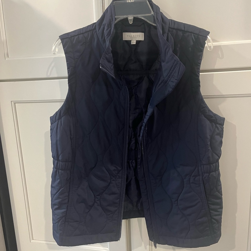 Talbots Navy Quilted Vest